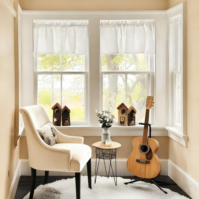 Home Queen Waffle Curtain Valance Window Treatment for Kitchen Bathroom Window, Straight Window Valance, Set of 1, 60 X 16 Inch, Solid White - Image 5